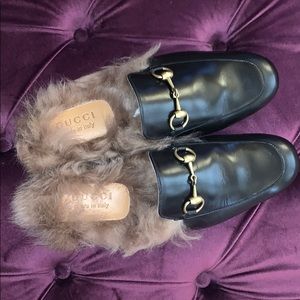 Gucci Princetown Fur Lined Mules - Brand New